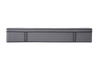 Side shot of a grey mattress on a white background